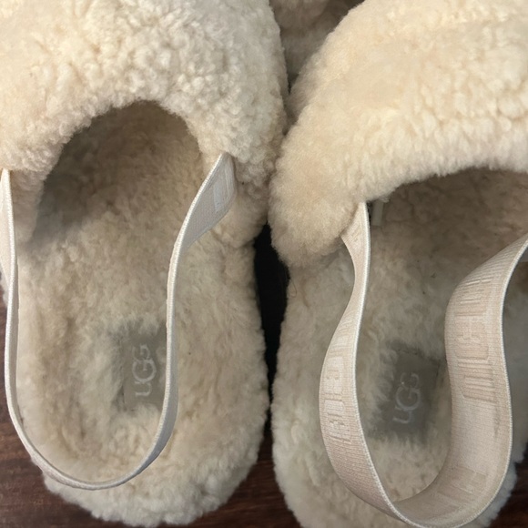 Ugg Women Beige Oh Fluffita Sheepskin Slingback Slipper Sandal Shoe Sz Us 10 - Picture 5 of 6